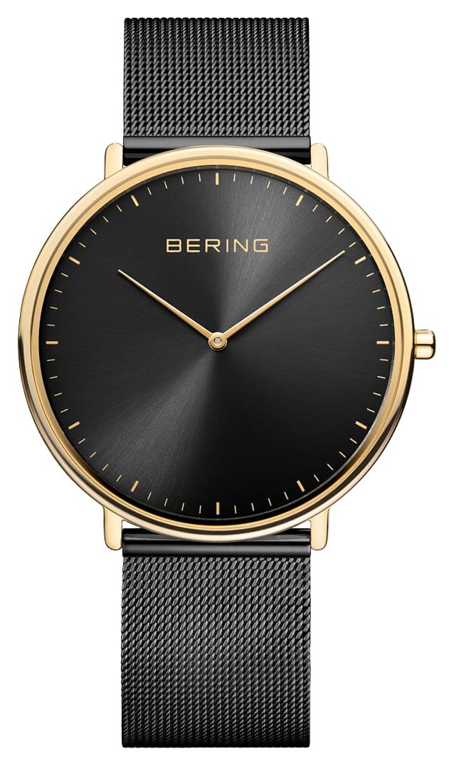 Bering quartz classique (39mm) cadran noir effet montre