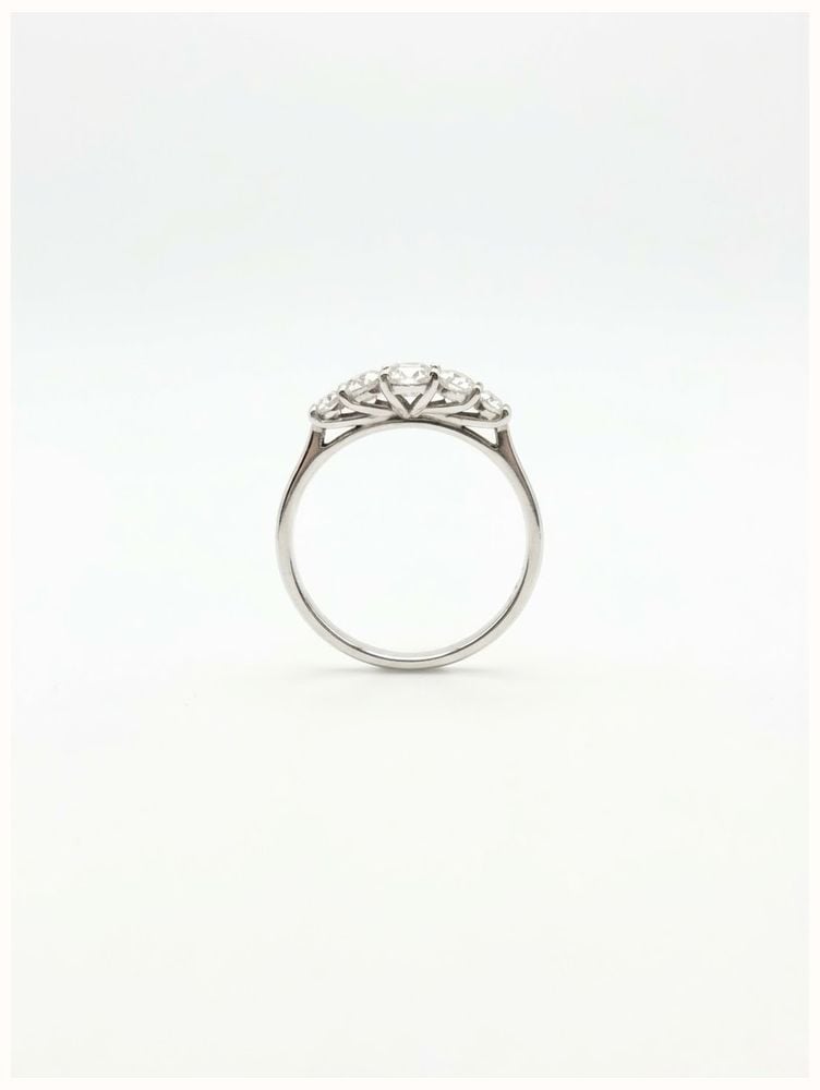 Round Brilliant Natural Diamond 18ct White Gold Five Stone Ring JM5872 - alternate view 3