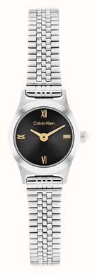 Calvin Klein CK CONTEMPORARY Two-Hand Quartz (18mm) Black Dial / Stainless Steel Bracelet 25100200