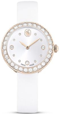Swarovski Matrix Tennis (30mm) White Dial / White Leather Strap 5710103