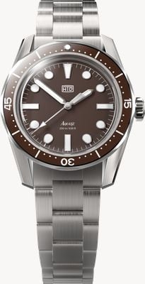 HTD Orologio Aquatìc bicchierini automatico Skindiver (39 mm) quadrante marrone espresso / bracciale in acciaio inossidabile 323 AQUATIC-BICCHIERINI-BROWN