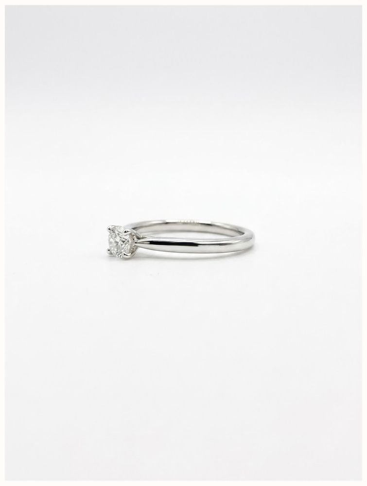 0.23ct Round Brilliant Natural Diamond Platinum Solitaire Ring J86863 - alternative Ansicht 2
