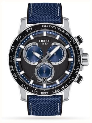Tissot Supersportowe męskie chronografy | niebieska tarcza | niebieski skórzany pasek T1256171705103