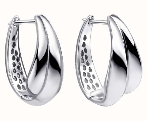 Elements Silver Sterling Silver Organic Wave Hoop Earrings E6440