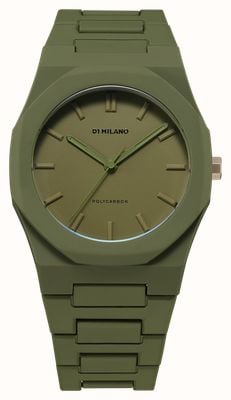 D1 Milano ポリカーボネート ミリタリーグリーン (40.5mm) ミリタリーグリーン文字盤 / ミリタリーグリーン ポリカーボネートストラップ PCBJ22