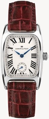 Hamilton American Classic Boulton Small Second Quartz M (23.5mm) White Dial / Ox-Blood Red Leather Strap H13321811