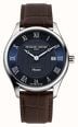 Frederique Constant Classics Quartz Date (40mm) Blue Clous de Paris Guilloché / Dark Brown Leather Strap FC-220N5B6