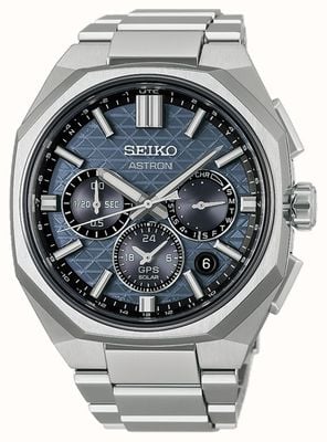 Seiko Astron “Tesselate” 5X63 In Nebula Grey (43.4mm) Blue-Grey Dial / Titanium Bracelet HAB001J1