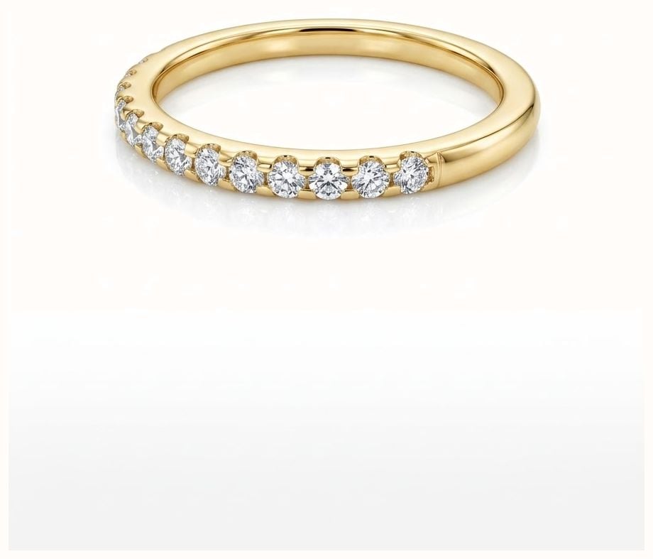 0.25ct Round Brilliant Natural Diamond 9ct Yellow Gold Half Eternity Ring HET100112/Y - vista alternativa 2