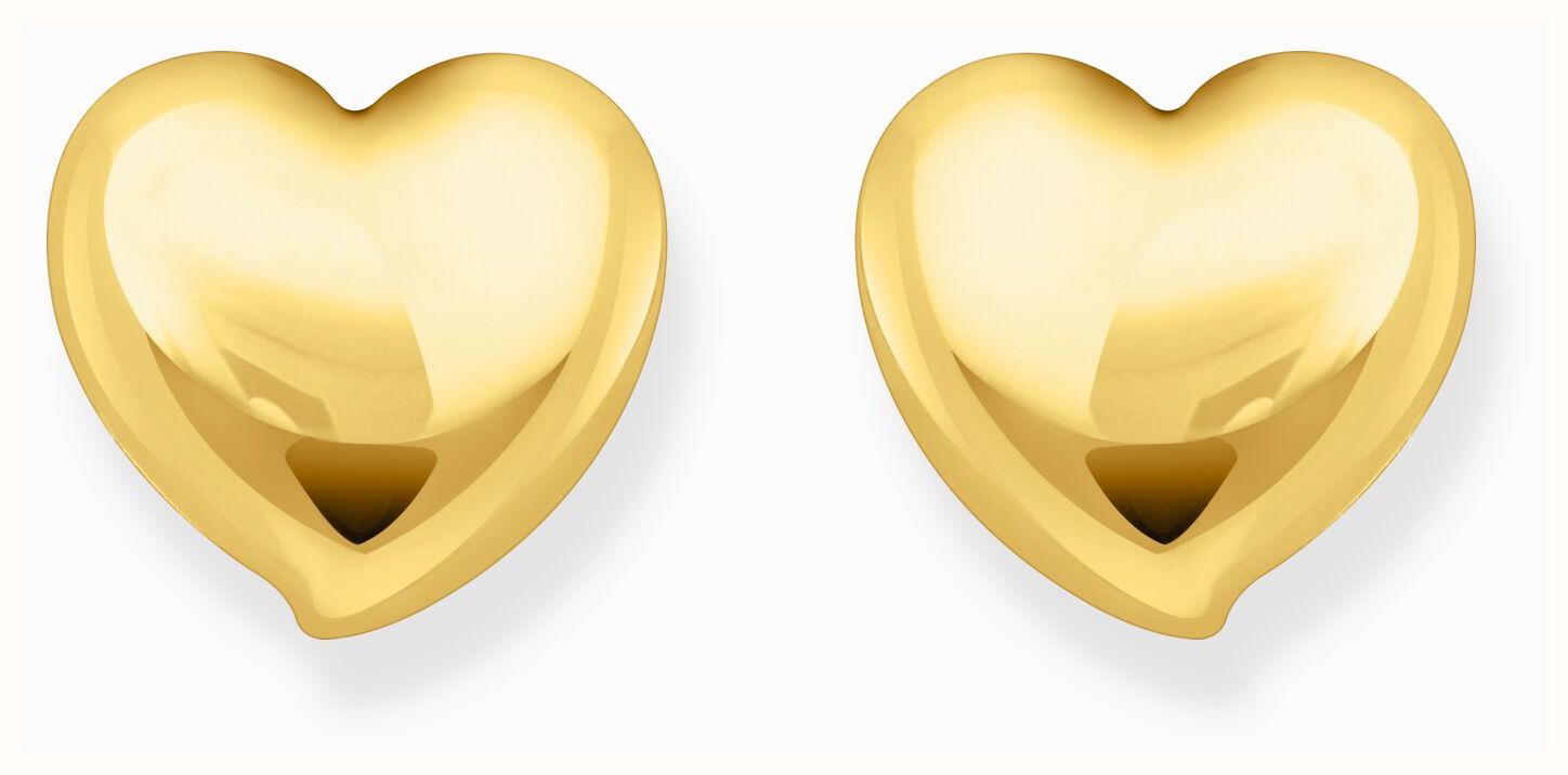 Thomas Sabo Women's Heart-Shaped Gold Plated Stud Earrings H2302