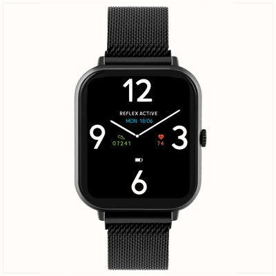 Reflex Active Serie 23 multifunctionele smartwatch (39 mm) digitale wijzerplaat / zwart pvd roestvrijstalen gaas RA23-4076