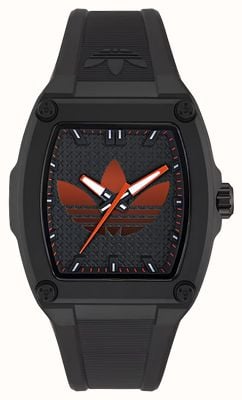 Adidas City Tech Five (44 mm), schwarzes Zifferblatt / schwarzes Kautschukarmband AOFH25509