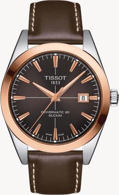 Tissot Gentleman Powermatic 80 Silizium solide 18 Karat Goldlünette T9274074629100