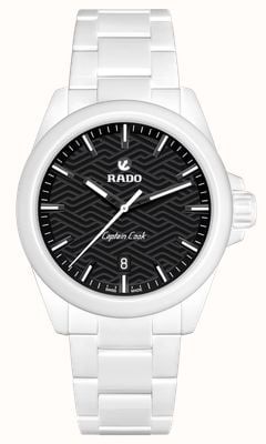RADO Captain Cook Discover Automatic (40.7mm) Black Wave-Pattern Dial / White High-Tech Ceramic Bracelet R32278162 RADO Captain Cook Discover Automatic (40.7mm) Black Wave-Pattern Dial / White High-Tech Ceramic Bracelet R32278162