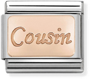 Nomination Classic Cousin 9ct Rose Gold & Steel Charm 430108/15