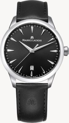Maurice Lacroix 1975 Quartz (39mm) Black Sun-Brushed Dial / Black Leather Strap 751007-SS001-330-2