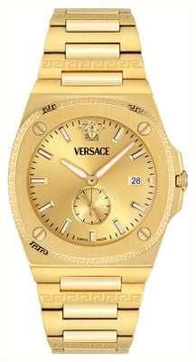 VERSACE ヴェルサーチ V-レース３針クロノメデューサゴールド人気時計美品 VERSACE ヴェルサーチ V-レース3針クロノメデューサ ゴールド時計 美