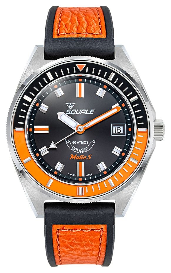 Squale Matic S Automatic 39mm Sunray Black Dial  Black  Watch