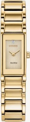 Citizen Eco-Drive Axiom (14x28mm) mostrador dourado / pulseira em aço inoxidável PVD dourado EG7052-59P