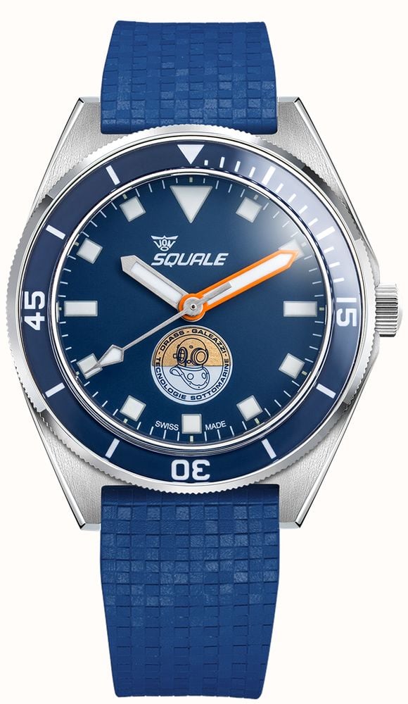 Squale x Galeazzi Artiglio Limited Edition (39.5mm) Pantone 295U Blue Dial / Microfiber Fabric Strap Watch VONDSSGZZBL.MI VONDSSGZBL.MI - alternate view 2