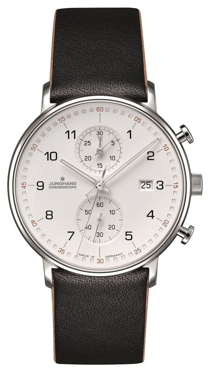Junghans FORM C Chronoscope Calfskin Black Strap with Watch
