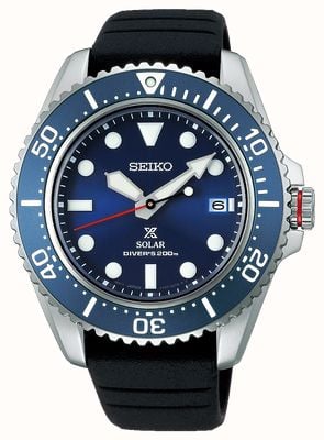 Seiko Men's prospex 42,8 mm safira solar | mostrador azul | pulseira de silicone preta SNE593P1
