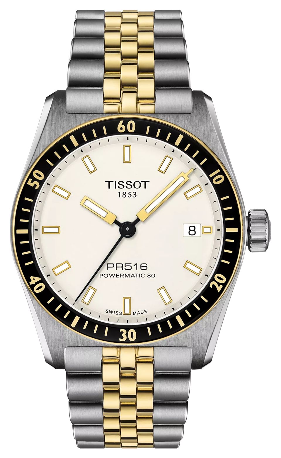Tissot Pr516 Powermatic 80 (38 mm) cadran crÃ¨me / bracelet montre