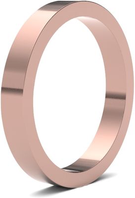 James Moore Wedding Rings | 9ct Rose Gold | 2.5mm | Heavy | Flat | AG_2.5GHF-9R