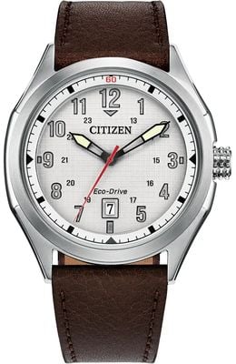 Citizen エコ・ドライブ テラフォース（41mm）シルバー文字盤／ブラウンレザーストラップ AW1890-19B