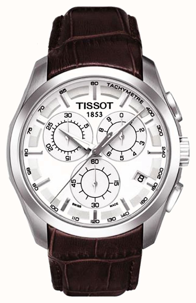 TISSOT V8 Cronografo Quarzo Uomo T1064171603200 - Cassa In Acciaio, Cinturino In Pelle, Movimento Svizzero