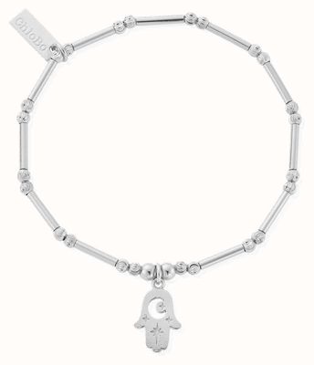 ChloBo Dainty Moon Cut Sparkle Hamsa Bracelet SBMCTN3374