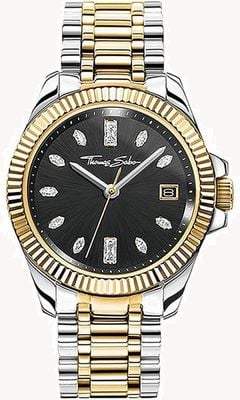 Thomas Sabo | damskie | boski | dwukolorowa stalowa bransoletka | czarna tarcza | WA0370-291-203-33