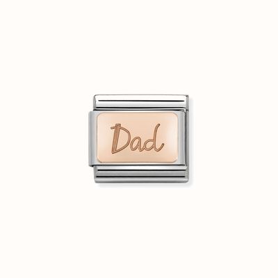 Nomination Composable Classic PLATES In Stainless Steel With 9k Rose Gold CUSTOM Dad Plate 430101/32