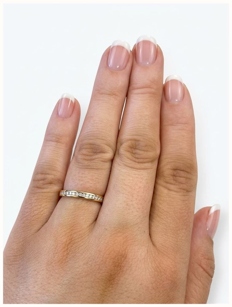 0.25ct Natural Round Brilliant Diamond 9ct Yellow Gold Half Eternity Ring RD566/N - vista alternativa 4