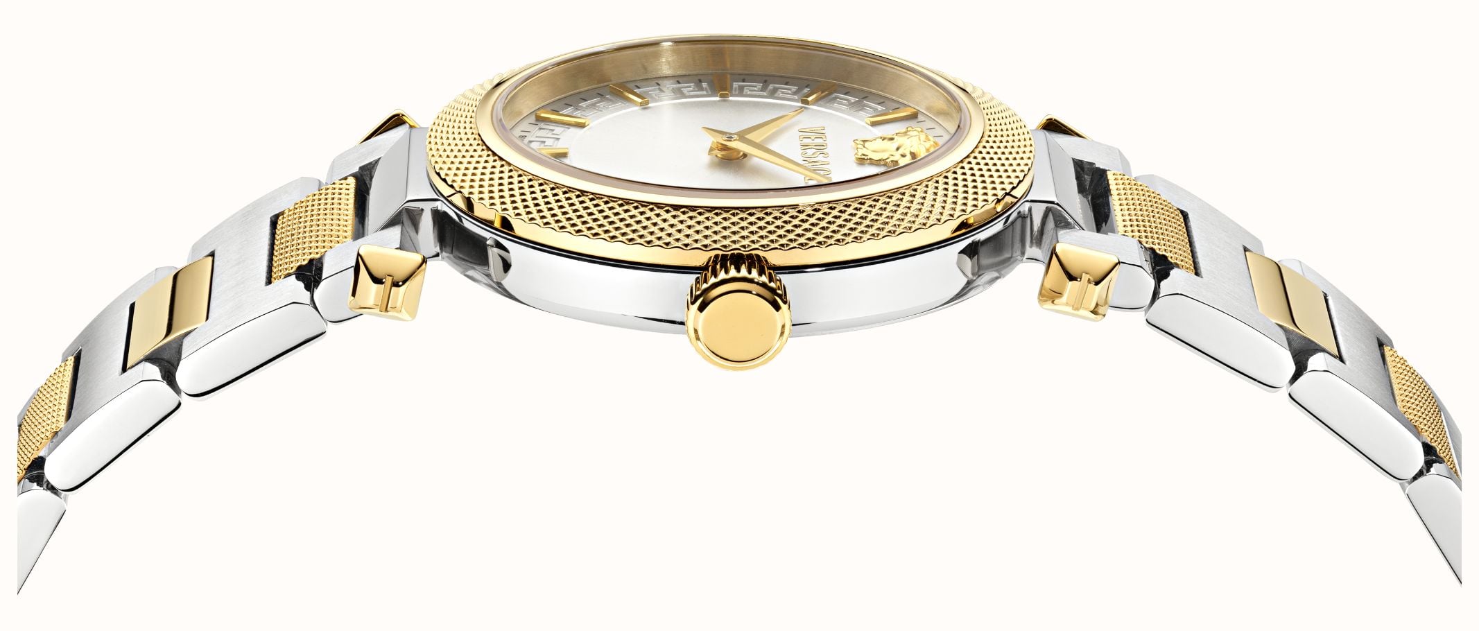 Versace V MUSA Quartz (35mm) Silver Dial / Two-Tone Stainless Steel Bracelet VEY800326 - alternate view 2
