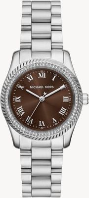 Michael Kors Mini Lexington Quartz (33mm) cadran marron dégradé / bracelet en acier inoxydable MK7624