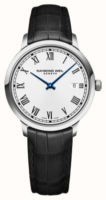 Raymond Weil Toccata Classic Quartz (39mm) White Lacquered Dial / Black Leather 5485-STC-00359