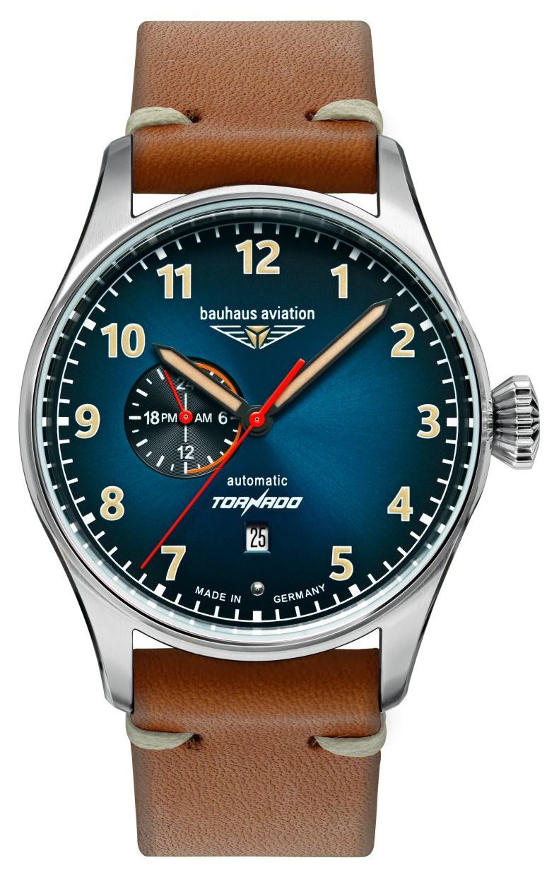Bauhaus Aviation Tornado automatique (42 mm) cadran bleu / montre