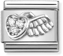 Nomination Classic Winged Heart Oxidised Sterling Silver & Steel Charm 330304/42