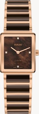 RADO Integrale diamanten kwarts (23 mm) bruine parelmoer wijzerplaat / bruine hightech keramiek & PVD band R20251912