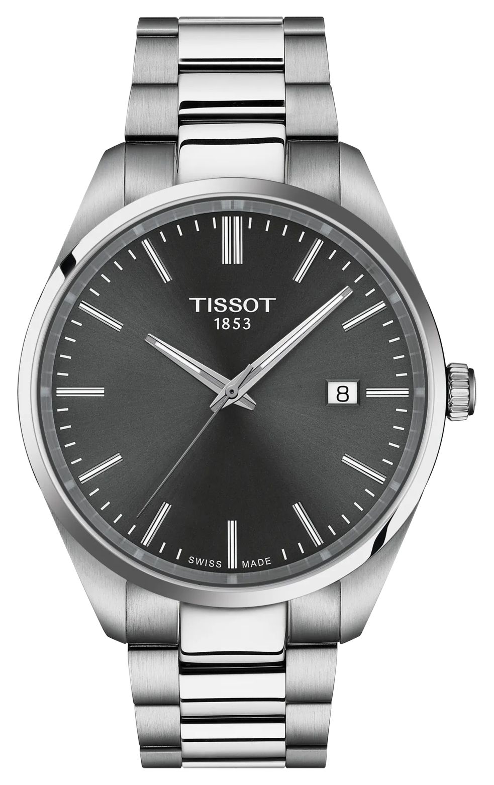 Tissot Pr 100 (40 mm) cadran gris foncÃ© / bracelet en acier montre