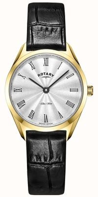 Rotary Ultra cienki damski zegarek ze złotej skóry LS08013/01