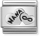 Nomination Classic Nana Heart Oxidised Sterling Silver & Steel Charm 330101/19