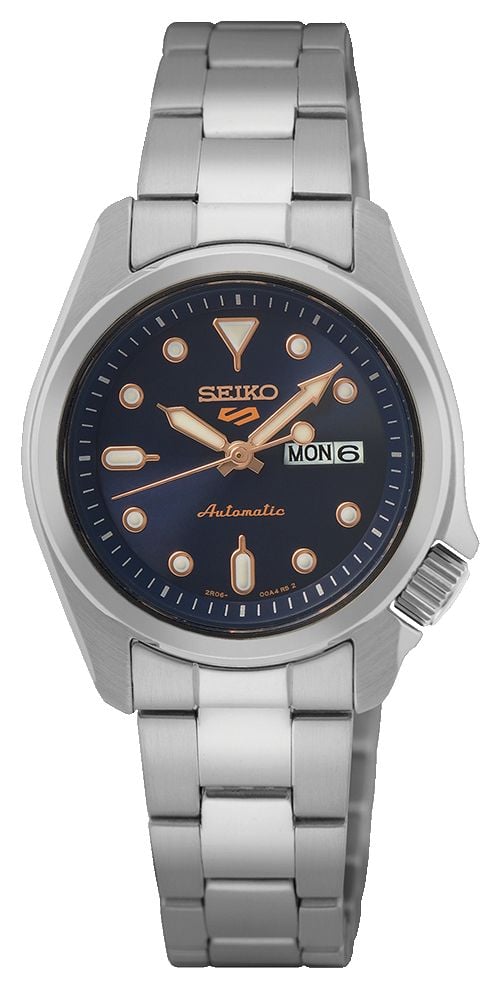 Seiko 5 sports | compact 28 mm | cadran bleu | montre