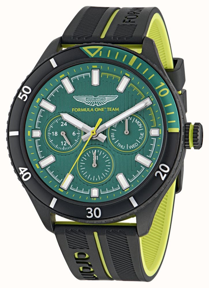 Aston Martin Aramco Formula One™ Team PIT W Quartz Multifunction (46mm) Podium Green Dial / Black Silicone Strap MTFP1F503 - alternative Ansicht 2