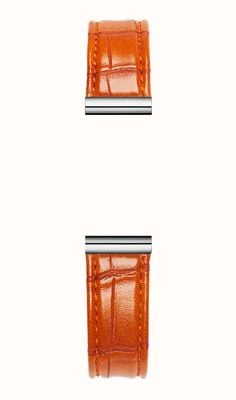 Herbelin Bracelet de montre interchangeable Antarès - cuir orange texturé croco / acier inoxydable - bracelet seul BRAC17048A118