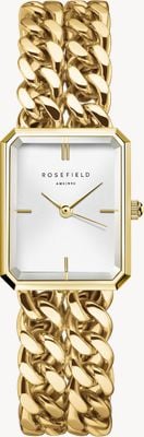 Rosefield Studio Edition - Double Chain (19.5mm) White Sunray Dial / Gold-Plated Stainless Steel Bracelet SWGSG-O76