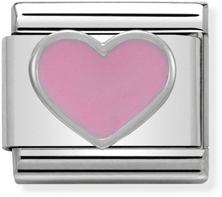 Nomination Classic Pink Hearts Sterling Silver & Steel Enamel Charm 330202/18