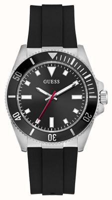 Guess Cliff (41 mm) czarna tarcza słoneczna / czarny silikonowy pasek GW0969G1