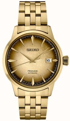 Seiko 预示“一半一半”鸡尾酒时间（40.5毫米）金质表盘/金色不锈钢表链 SRPK48J1